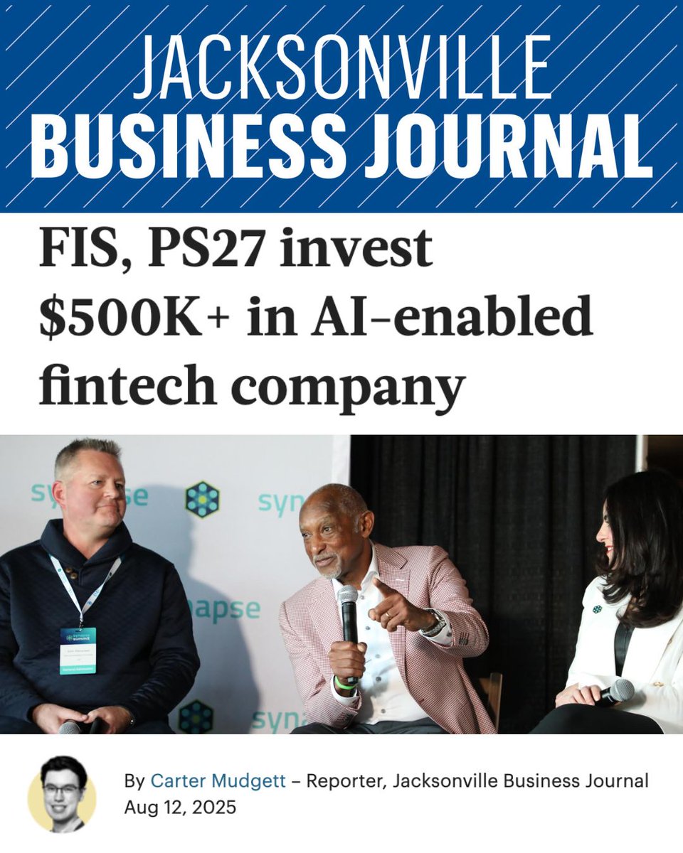 PS27Ventures's tweet photo. "@OppyMick and his team at @NeuralPayments have created a high-speed, low-cost model that moves money across networks without having to deploy expensive proprietary apps on both ends of the transaction,” said CEO @JimPS27. @JaxBizJournal by @CarterMudgett https://t.co/Ma3R5UDH4C https://t.co/gmftLH02Fc