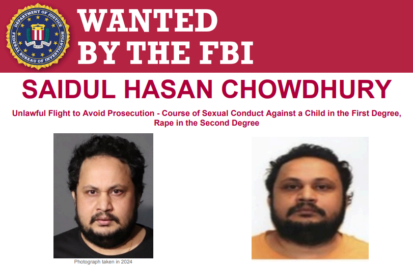 NewYorkFBI's tweet photo. Saidul Hasan Chowdhury is wanted by the FBI for his alleged involvement in the sexual assault of a minor child which occurred in approximately October of 2008, in Queens, New York. Follow this link for additional information or to submit a tip: https://t.co/XYdZW5VZxQ https://t.co/FcZOazrTRx