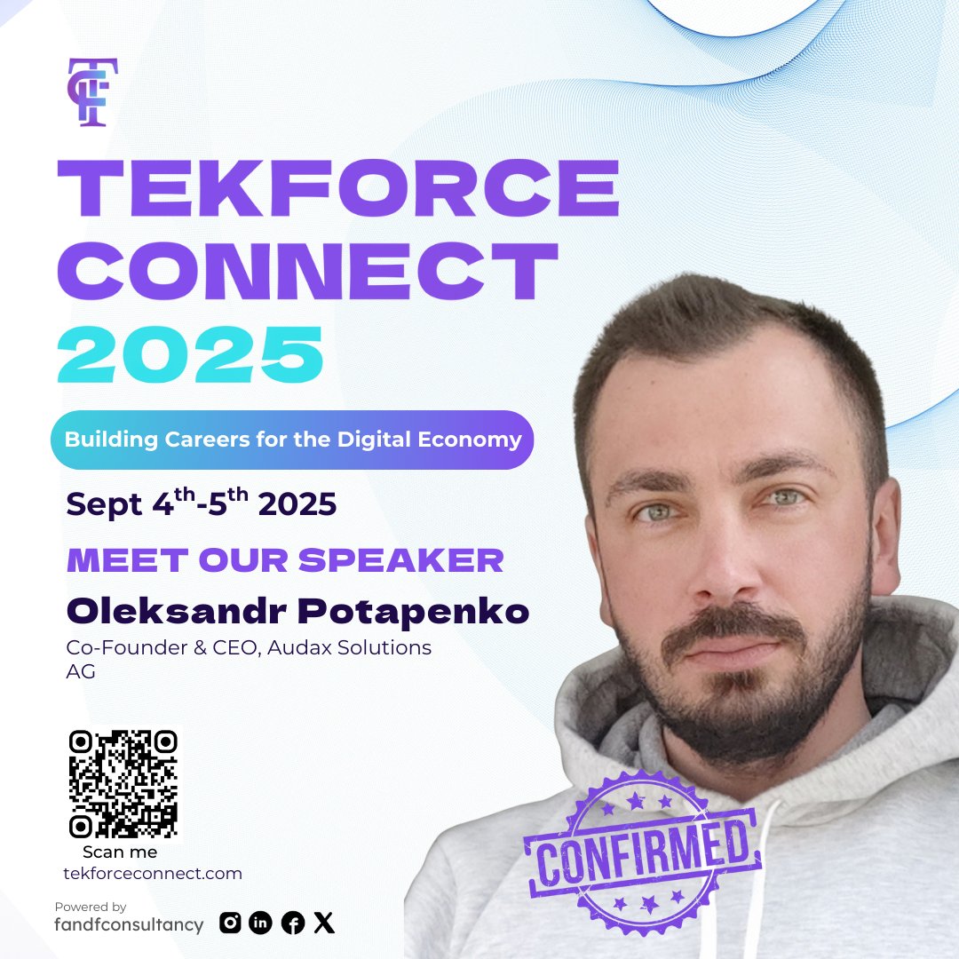 🚨 TFC 2025 SPEAKER ALERT 🚨

Oleksandr Potapenko, CEO of Finray Technologies, speaks at TekForce Connect 2025! 🌍 
📅 Sept 4-5, 2025
🌐 Register: tekforceconnect.com/register
💬 Comment “TFC” for details
📩 Info: info@tekforceconnect.com