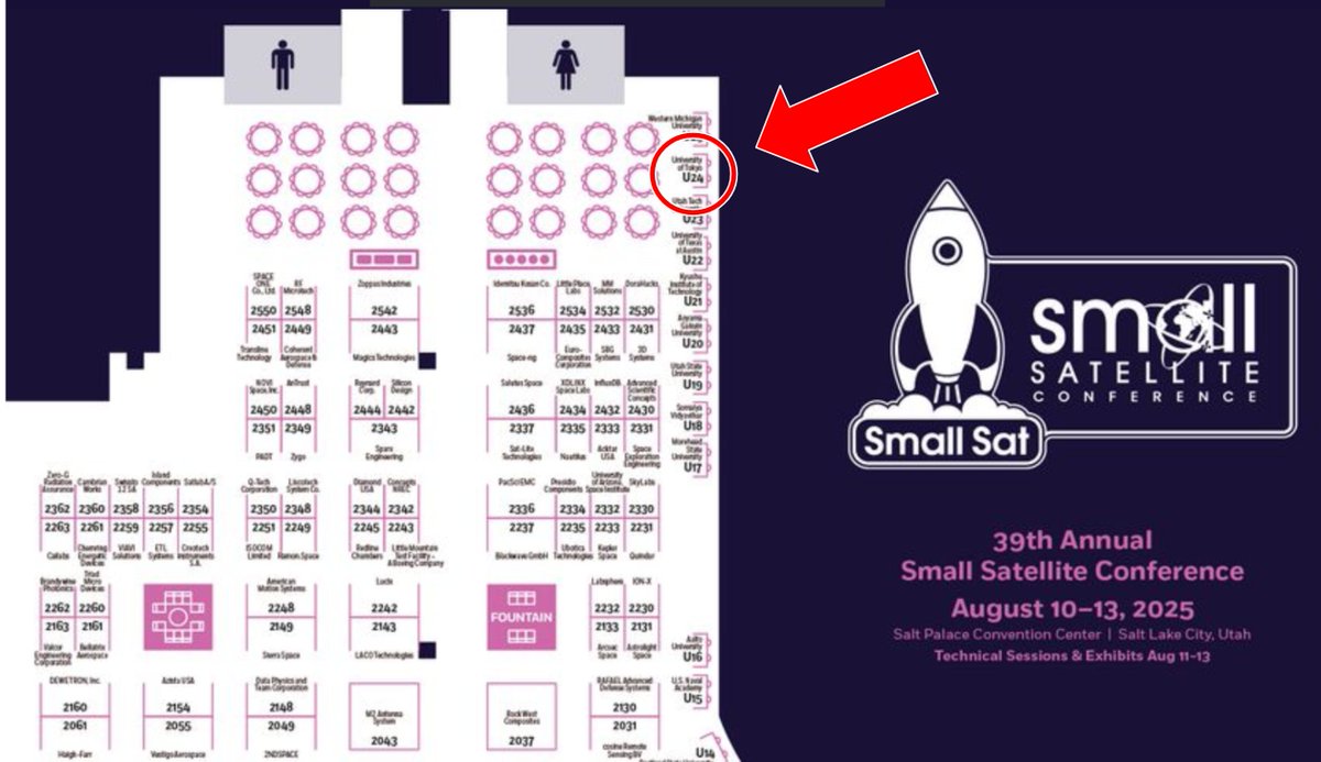 ut_issl's tweet photo. We’re here at the Small Satellite Conference! 
Come visit us at Booth U24 and check out our on-going missions and historical achivements in nano-/micro-satellites over the 20 years.

📍Booth U24 – The University of Tokyo, ISSL
#smallsat25 https://t.co/otkTOekLvR