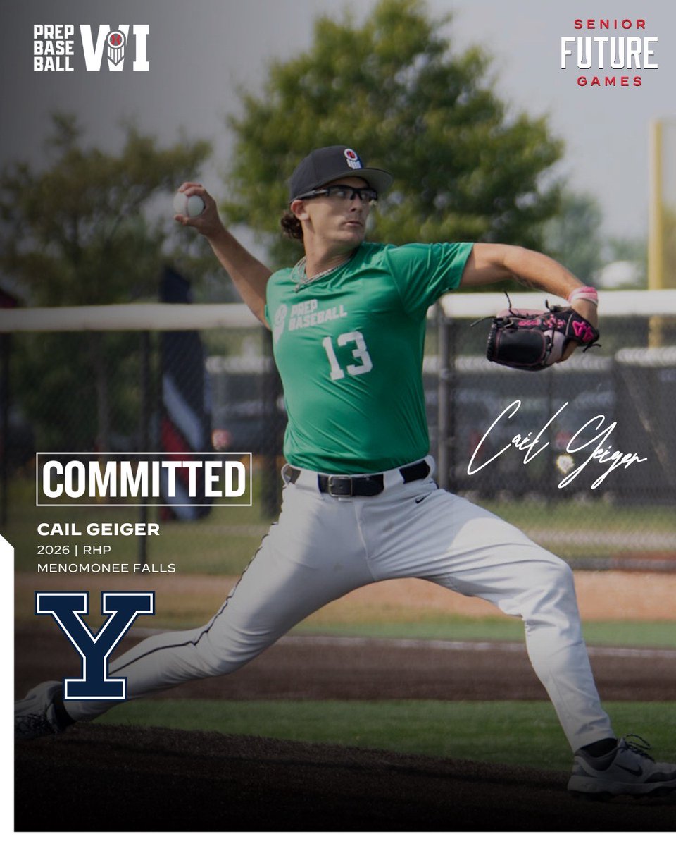 Prep Baseball Wisconsin (@prepbaseballwi) on Twitter photo RHP Cail Geiger (Menomonee Falls, 2026) commits to Yale.
Geiger was a standpoint performer for Team Heartland at the #PBSFG25 earning whiffs on a three pitch mix throughout two scoreless innings.
(<a href="/YaleBaseball/">Yale Baseball</a> | <a href="/MFallsBaseball/">Falls HS Baseball</a>)
👤: loom.ly/6at5R44 RHP Cail Geiger (Menomonee Falls, 2026) commits to Yale.
Geiger was a standpoint performer for Team Heartland at the #PBSFG25 earning whiffs on a three pitch mix throughout two scoreless innings.
(<a href="/YaleBaseball/">Yale Baseball</a> | <a href="/MFallsBaseball/">Falls HS Baseball</a>)
👤: loom.ly/6at5R44