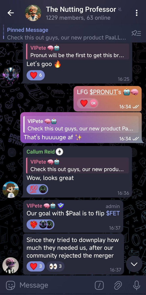 user_theGent's tweet image. $PAAL is a masterpiece 💯

#PaaLLM is amazing tool #1 Accuracy 🏆 better than @ChatGPTapp and guess what!

1st #AIAGENT by @PaalMind 🧠🤖 platform @MyMemesAI tech will be have it soon! One of the 1st in the market!

$PRONUT | @PRONUTSOL | @PaalXOfficial