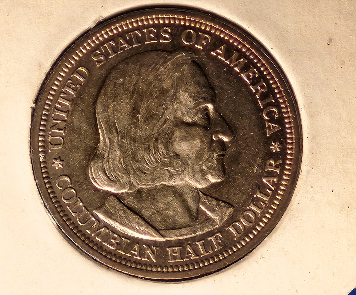 Coin_HuntersLLC's tweet photo. This 1893 #ColumbianHalfDollar comes sealed in its original #FederalCertificationService holder, dated 2/26/87. #Graded #MS64/#64PL, she boasts a sharp strike and #prooflike flash that’s been preserved for nearly four decades in this retro #slab! https://t.co/U1nSKz8z8z