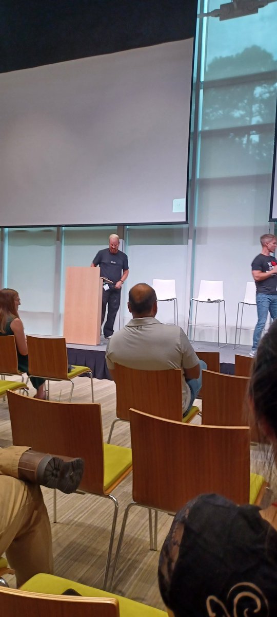 egsavage's tweet photo. @tdesseyn has some serious energy! Here at the ATO meetup tonight. https://t.co/QXhjL2Y0eS