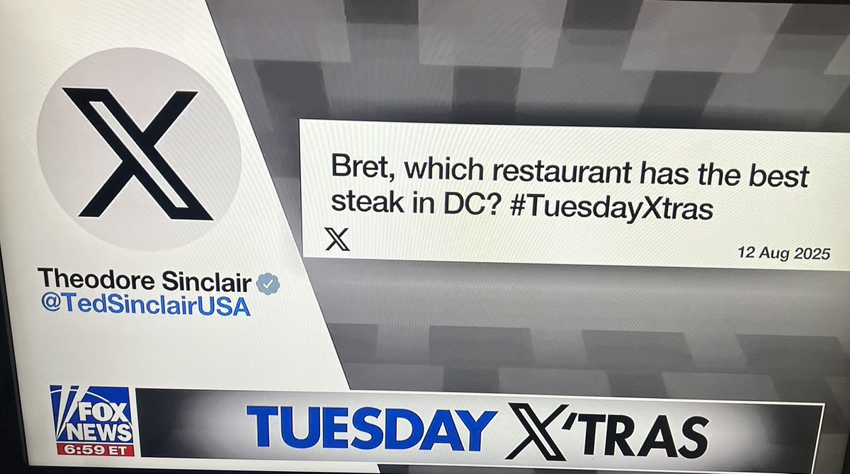 🇺🇸Theodore Sinclair🇺🇸 (@tedsinclairusa) on Twitter photo Thanks for the response <a href="/BretBaier/">Bret Baier</a>, love the show! And you’re right <a href="/ThePrimeRibDC/">The Prime Rib</a> might be the best old school steak house in America! 🥩🇺🇸 Thanks for the response <a href="/BretBaier/">Bret Baier</a>, love the show! And you’re right <a href="/ThePrimeRibDC/">The Prime Rib</a> might be the best old school steak house in America! 🥩🇺🇸