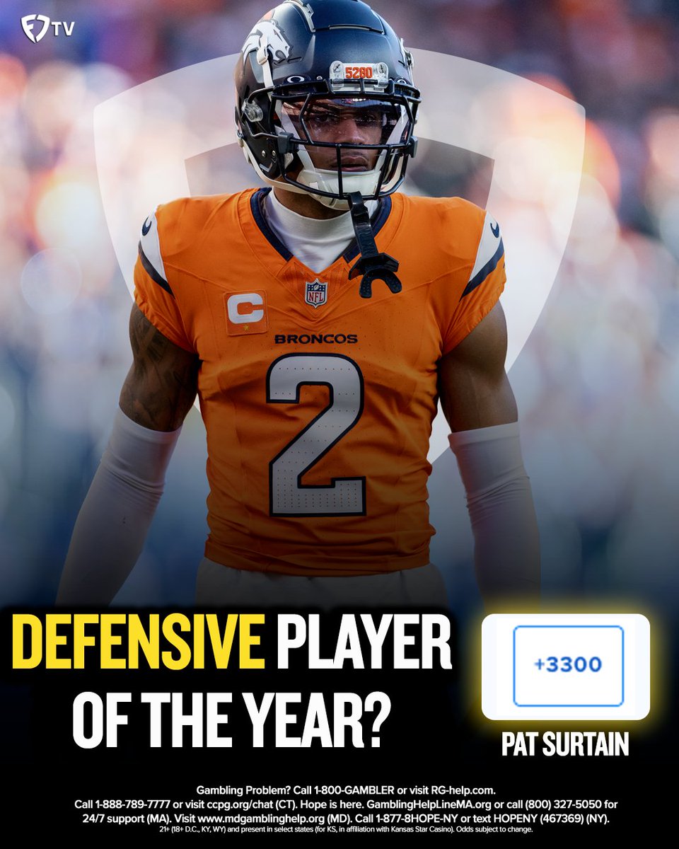 FanDuel TV (@fandueltv) on Twitter photo Will Pat Surtain II go back-to-back and win DPOY this season?
If it's anything like last year, the future couldn't look any brighter 👀🔮
<a href="/FDSportsbook/">FanDuel Sportsbook</a> | #BroncosCountry Will Pat Surtain II go back-to-back and win DPOY this season?
If it's anything like last year, the future couldn't look any brighter 👀🔮
<a href="/FDSportsbook/">FanDuel Sportsbook</a> | #BroncosCountry