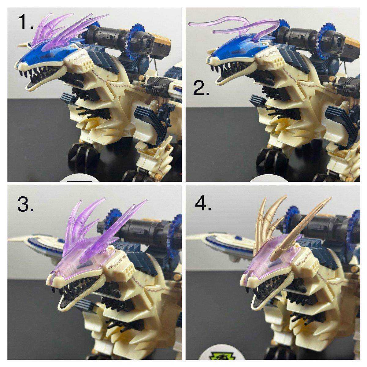 Gil Dragon *purple fit check* which combination is best? 

Please take a minute to vote (over at ZoidsCult.us) winner will be displayed in the next Zoid.us cross platform post!

Zoid On! #zoidus #ゾイ$ZOID