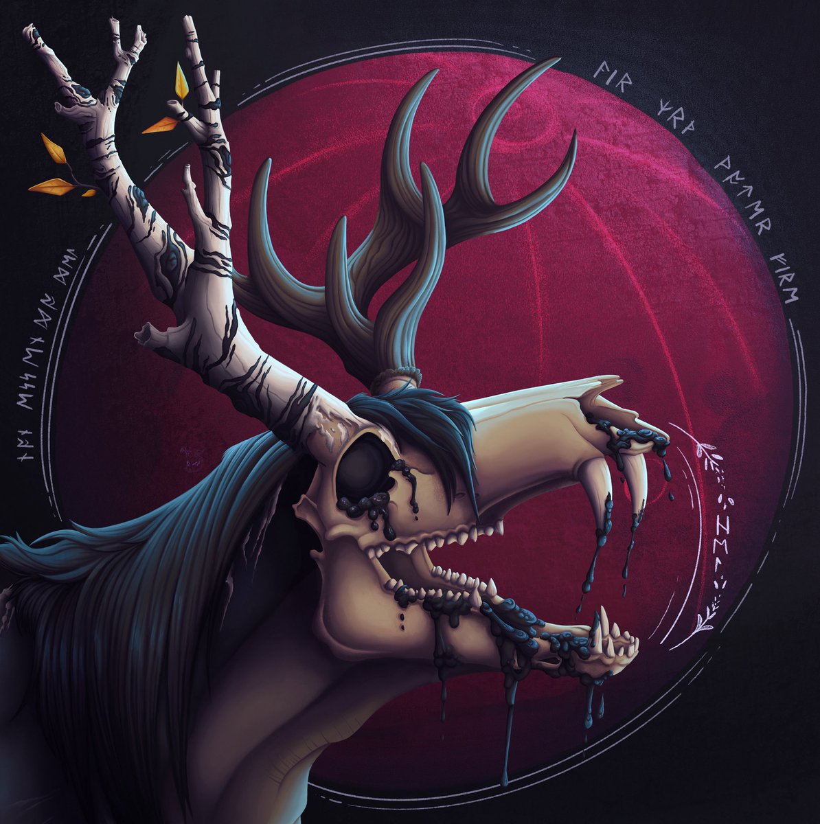 A spirit stirs under the glow of the blood moon… might it be friendly?

#commission #furry #furryart #norsemythology