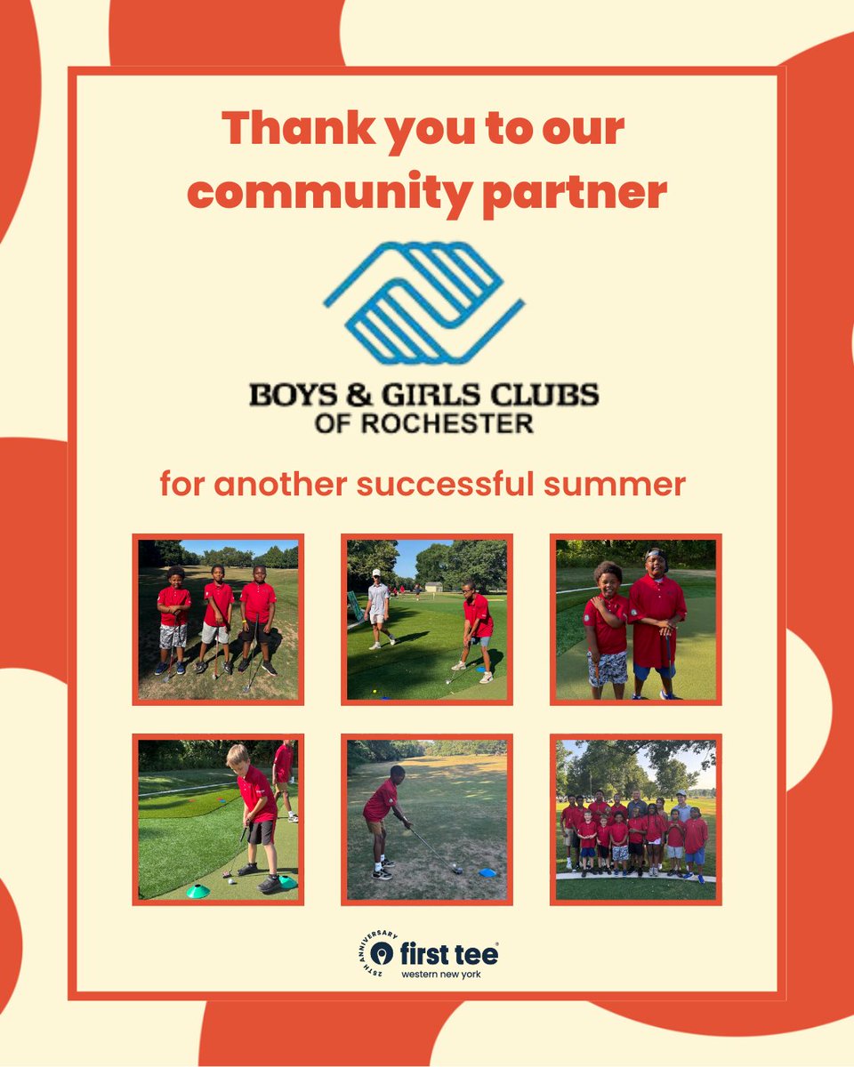 It has been a tremendous summer working in partnership w the Boys and Girls Clubs of Rochester and Oak Hill Foundation. We're making a true impact on the youth of Rochester. We’re looking forward to exposing more Rochester youth to the game of golf and its inherent values.