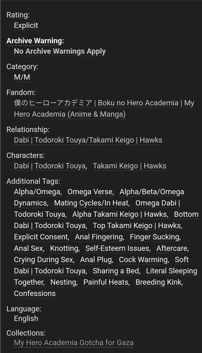 <a href="/MHA_Action/">MHA G4G 🍉 Creator Signups RE-OPEN!</a> fic for <a href="/Potatoaren/">Ren</a> !!♡ I hope you enjoy it and I did your prompt justice!! 
#dabihawks 
archiveofourown.org/works/69009286