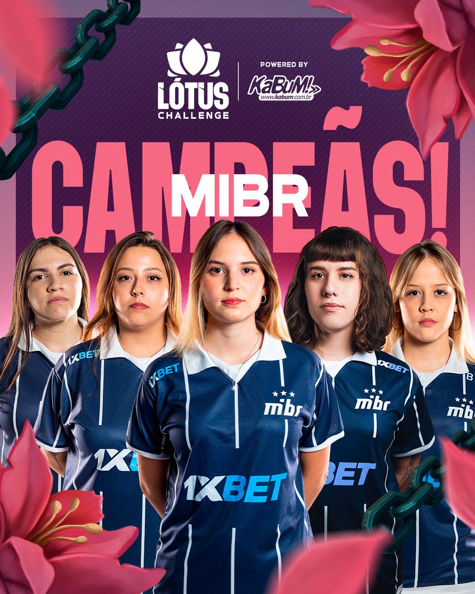 Lótus HUB (@lotushuboficial) on Twitter photo Foi uma jornada linda até o navio do #LótusChallenge by <a href="/kabumesports/">KaBuM! IDL</a>, e o <a href="/MIBR/">MADE IN BRAZIL.</a> garante o título e a emoção do público! 🔱
Parabéns Marujas <a href="/poppinscs/">poppins</a>, <a href="/danifps_/">MIBR dani</a>, <a href="/0lgaCS/">Olga Rodrigues</a>, <a href="/yungherr/">yungher</a>, <a href="/gabiifps/">Gabriela Maldonado</a>, <a href="/naxxfps/">Nykolas Gorniski</a> e <a href="/land1ncs/">land1n</a>, o Oceano é todo de vocês! 🏆 Foi uma jornada linda até o navio do #LótusChallenge by <a href="/kabumesports/">KaBuM! IDL</a>, e o <a href="/MIBR/">MADE IN BRAZIL.</a> garante o título e a emoção do público! 🔱
Parabéns Marujas <a href="/poppinscs/">poppins</a>, <a href="/danifps_/">MIBR dani</a>, <a href="/0lgaCS/">Olga Rodrigues</a>, <a href="/yungherr/">yungher</a>, <a href="/gabiifps/">Gabriela Maldonado</a>, <a href="/naxxfps/">Nykolas Gorniski</a> e <a href="/land1ncs/">land1n</a>, o Oceano é todo de vocês! 🏆