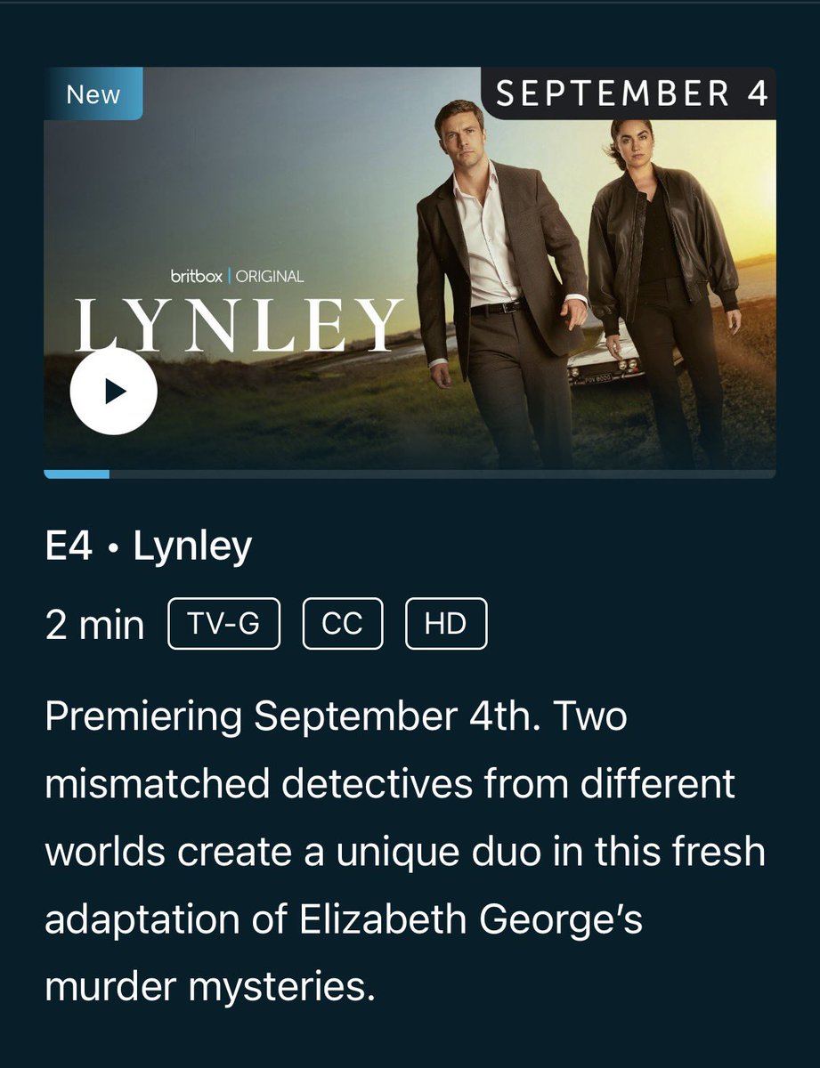 SteffaniWilley's tweet photo. I just caught a preview of this new show dropping soon on @BritBox_US &amp; it looks AMAZING!!! Says it starts September 4th!! It can’t get here soon enough!! 
#BritBox #Lynley 
#AmazingShows 
#ElizabethGeorge https://t.co/cgHSYgVZbC
