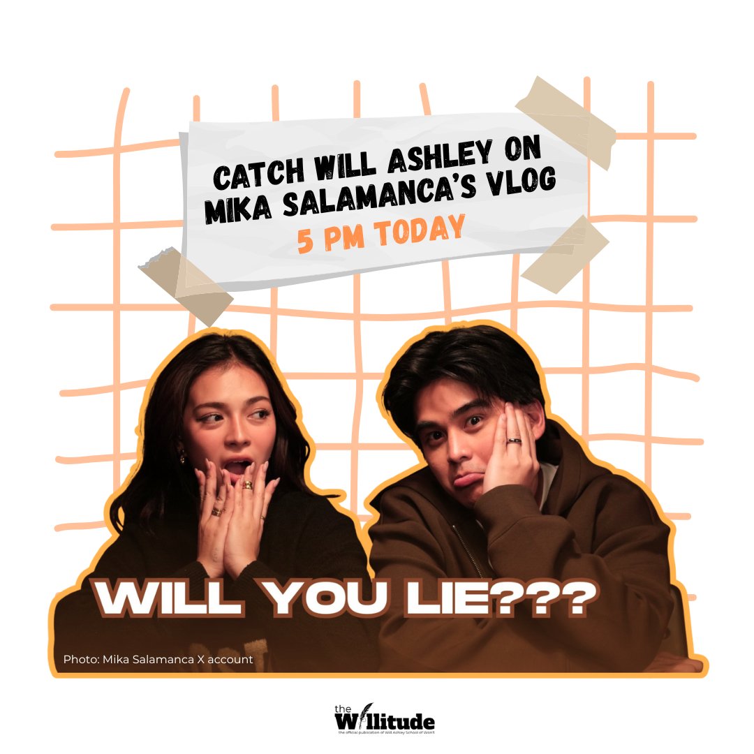 The_Willitude's tweet photo. Will Ashley takes on the Lie Detector Test in Mika Salamanca's vlog, premiering 5:00 pm today.

Watch for: https://t.co/lyFmQtptr6 https://t.co/SIDzE0XHVy