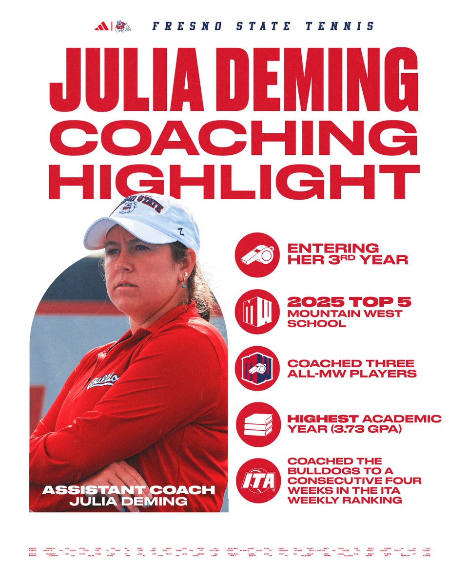 FresnoStateWTEN's tweet photo. The work continues 💪

Assistant coach Julia Deming has made an impact in her time with the Bulldogs! 🐾 https://t.co/sKwlCsvndI