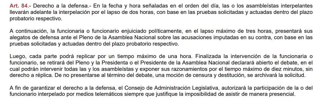 Solanda Goyes (@solandagoyes) on Twitter photo Este momento en el Pleno de la
<a href="/AsambleaEcuador/">Asamblea Nacional</a> se lee el informe de la Comisión de Fiscalización. Vamos a demorar mucho, al menos a media noche 🕛
Según el artículo 84 de la Ley orgánica de la Función Legislativa establece el procedimiento del juicio político en el pleno de la Este momento en el Pleno de la
<a href="/AsambleaEcuador/">Asamblea Nacional</a> se lee el informe de la Comisión de Fiscalización. Vamos a demorar mucho, al menos a media noche 🕛
Según el artículo 84 de la Ley orgánica de la Función Legislativa establece el procedimiento del juicio político en el pleno de la