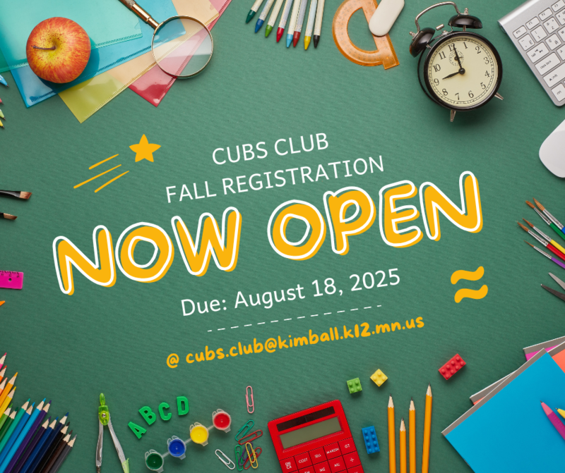 Register for Fall Cubs Club by August 18 kimball.k12.mn.us/o/district/art…