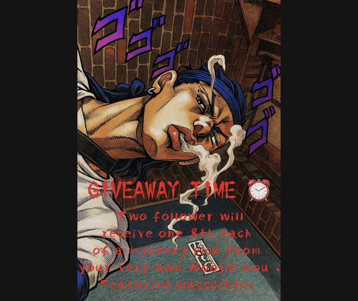 Boogie ๐ถโ๐ซ๏ธ๐๐ (@boogiebehigh) on Twitter photo GIVEAWAY TIME โฐ
Rules are below โฌ๏ธ
Must be following @boogiebehigh and <a href="/glasscitync/">Glass City Smoke Shop</a>
Like and retweet this post
Tell me your favorite strain of flower and tag 2 friends .
Must be 21+ and stay in usa GIVEAWAY TIME โฐ
Rules are below โฌ๏ธ
Must be following @boogiebehigh and <a href="/glasscitync/">Glass City Smoke Shop</a>
Like and retweet this post
Tell me your favorite strain of flower and tag 2 friends .
Must be 21+ and stay in usa