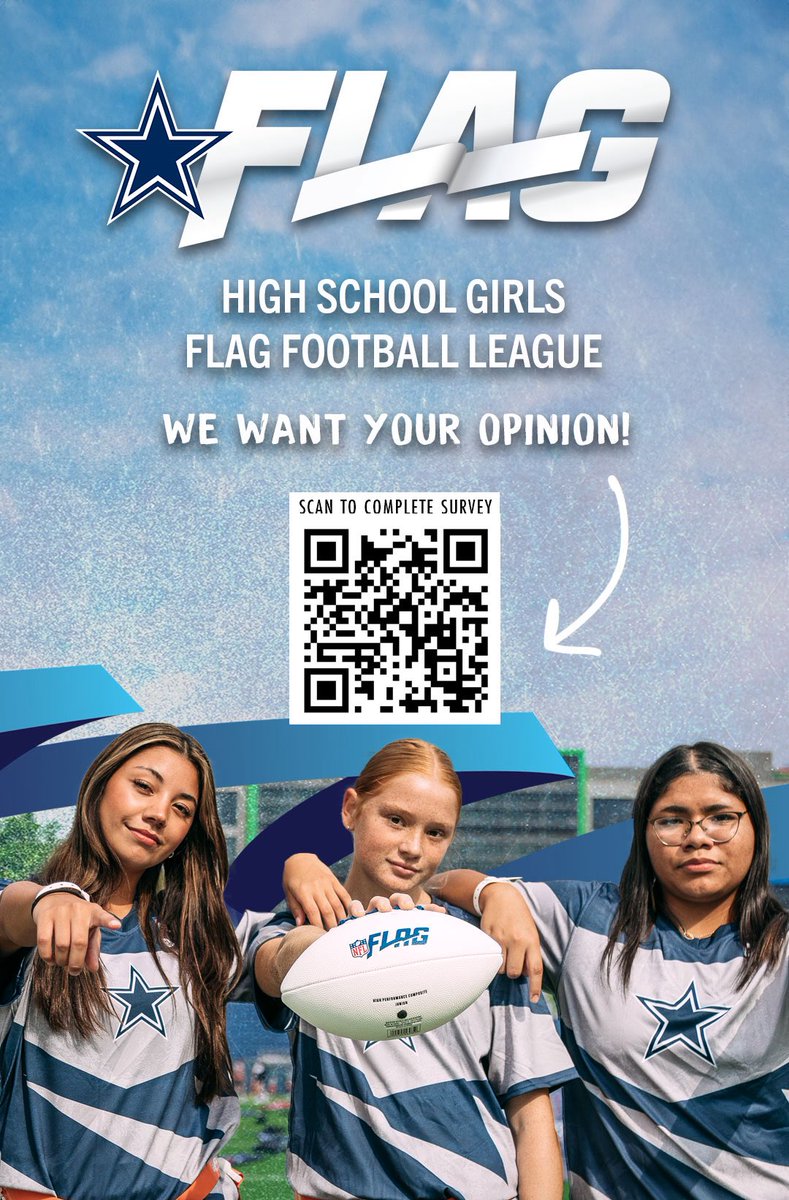 Natasha Stewart (@natastewie) on Twitter photo The <a href="/IISDAthletics/">Irving ISD Athletics</a> Department aspires to launch a girls’ flag football league in the Spring. Share the word and encourage <a href="/IrvingISD/">Irving ISD</a> interested high school students to scan the QR code. 💛❤️💙🏈 The <a href="/IISDAthletics/">Irving ISD Athletics</a> Department aspires to launch a girls’ flag football league in the Spring. Share the word and encourage <a href="/IrvingISD/">Irving ISD</a> interested high school students to scan the QR code. 💛❤️💙🏈