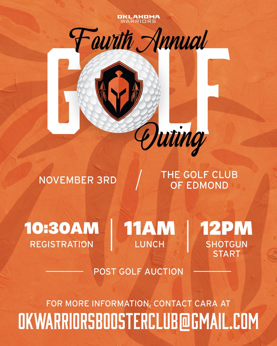 Running it 🔙 on the Links! ⛳️

Join us November 3rd at the Golf Club of Edmond for our 4th Annual Oklahoma Warriors Golf Outing! Tee it up with your favorite Warriors players and enjoy a day full of fun, competition, and community! 

To register, visit: drive.google.com/file/d/1CYXCFd…