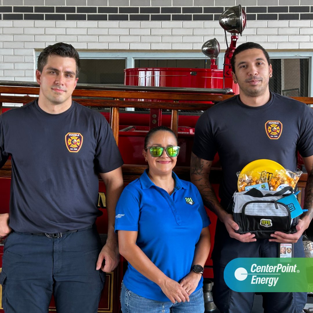 CenterPoint's tweet image. Yesterday was #811Day, and our teams hit the streets with popcorn in hand, visiting work sites, fire stations and local businesses, to spread the word about #safedigging practices. 🛠️🍿We also remind our customers - always contact 811 a few days in advance of any project that…
