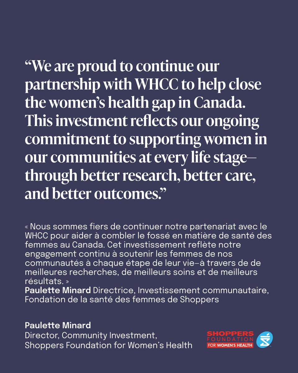 Women’s Health Collective Canada (@whccanada) on Twitter photo We’re very proud to announce a renewed partnership with <a href="/ShopprsDrugMart/">Shoppers Drug Mart</a> Foundation for Women’s Health™, and a major $1 million investment in women’s health research and care over the next two years.
This latest investment builds on three years of successful partnership, with We’re very proud to announce a renewed partnership with <a href="/ShopprsDrugMart/">Shoppers Drug Mart</a> Foundation for Women’s Health™, and a major $1 million investment in women’s health research and care over the next two years.
This latest investment builds on three years of successful partnership, with