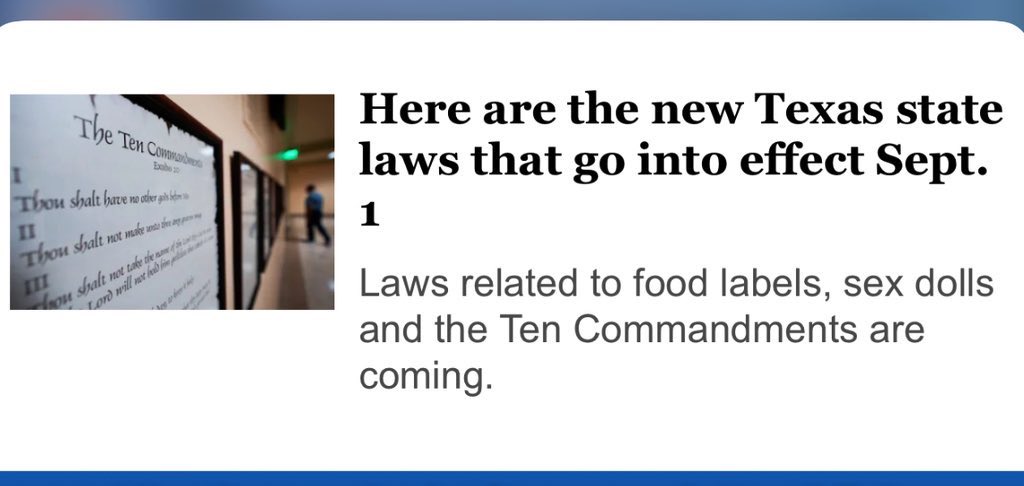 Oh it gets more nuts. Added to our list of new laws going into effect with the ban on cell phones in schools &amp; added “prayer time,” is one about sex dolls. Yes, really.