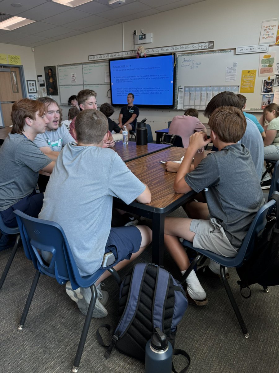 boulder_hs's tweet image. Juniors in English tackling the big question: Who should be rescued first? 🏝 Thoughtful debates, surprising answers, and lots of great discussion! 📚 #BCHS41 #EnglishClass #DebateTime