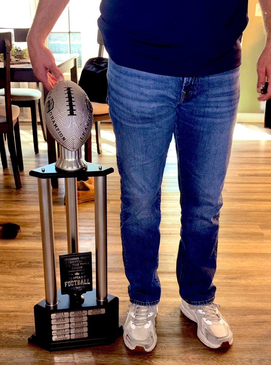 WPFantasyFBL's tweet photo. The Trentity got a nice little facelift going into the 2025 season. 

PS: Thank you Mr. Commissioner for modeling. https://t.co/Y10jK2w8wI