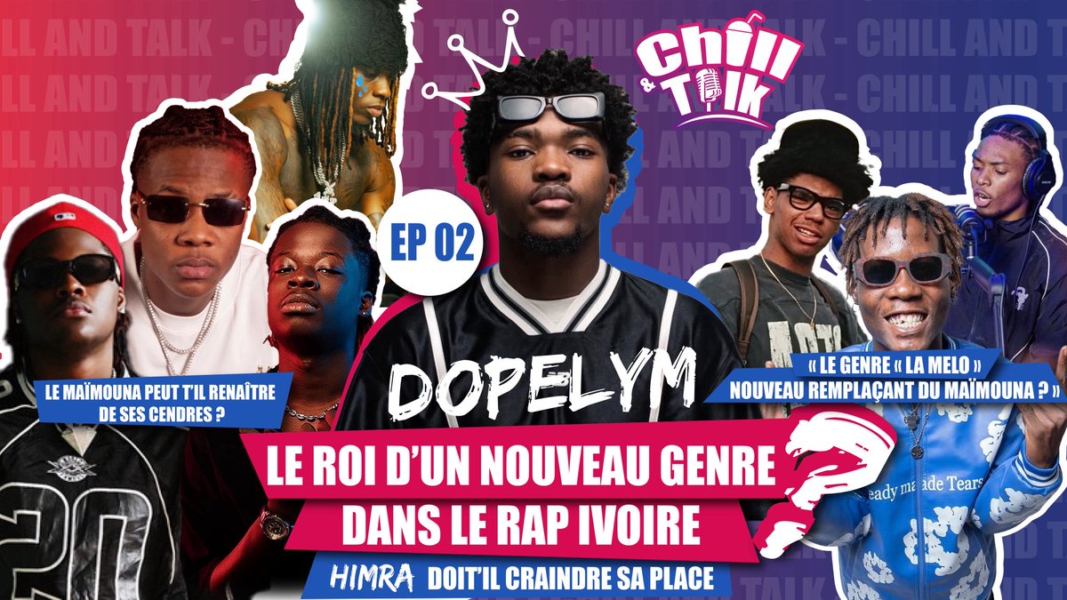 ChillAndTalk_'s tweet photo. CHILL &amp; TALK : Épisode 02 Demain 18h30 Sur notre chaîne YouTube  CHILL &amp; TALK 🥤
https://t.co/5sTblZYCzN

#dopelym #himra #trk #laminelossa #rapivoirien https://t.co/dcpXKykCHX