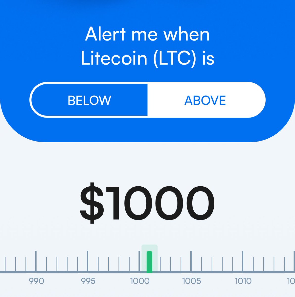 There’s a critical bug in Nexus Wallet.

You can set price alerts for up to $1,000. It looks like we might have to make this limit higher!