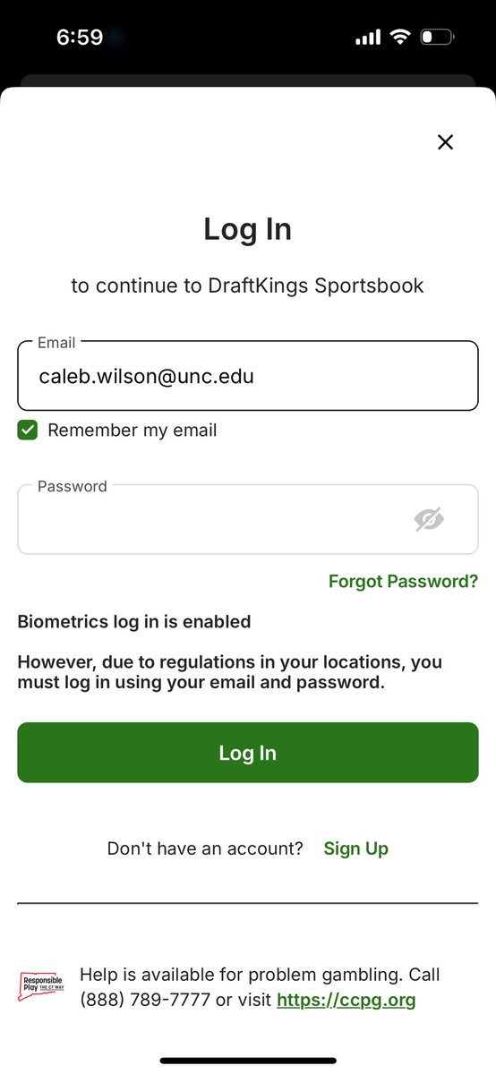 Hey <a href="/NCAA/">NCAA</a> I tried to make a Draft Kings account with this email but it said an account already existed????