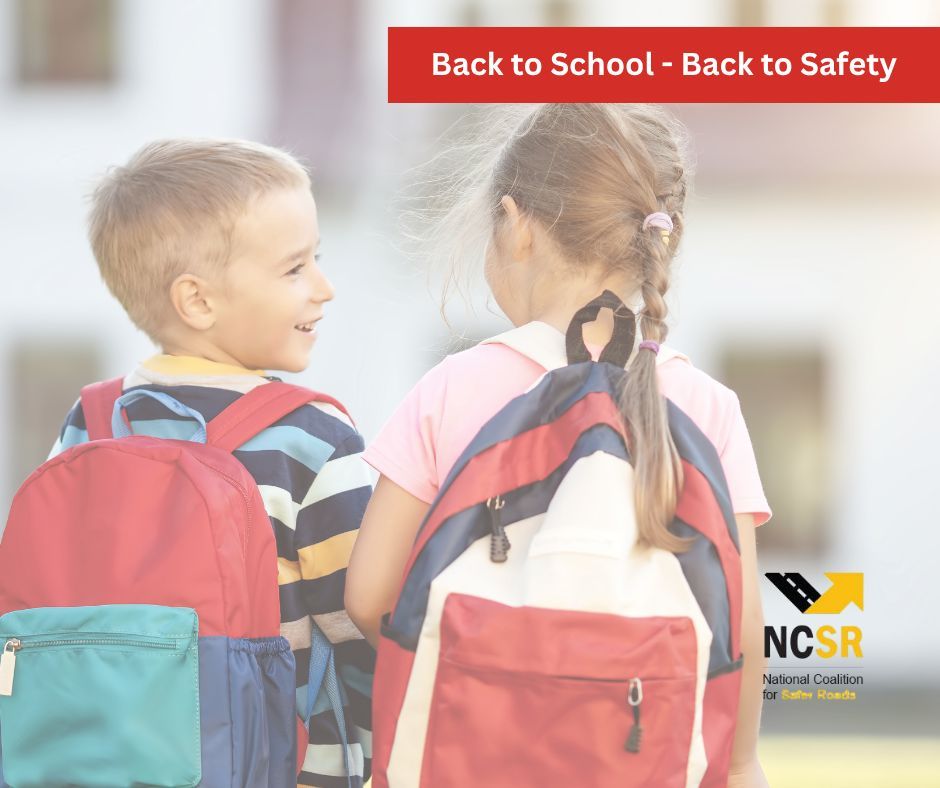 As children go #backtoschool, be extra vigilant near schools, crosswalks, parking lots, and bus stops. Always check mirrors &amp; blind spots before backing out. When a stop arm &amp; flashing red lights appear, you must stop for a school bus. 
ncsrsafety.org/about-us/

#saferroadsusa