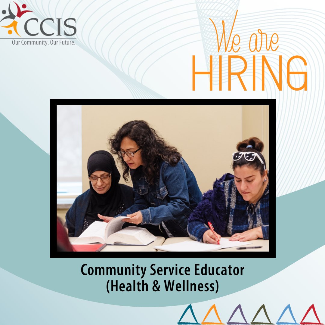 CCIS (@ccisab) on Twitter photo Join CCIS as a Community Service Educator (Health & Wellness) – full-time role supporting newcomers through wellness education, outreach & volunteer coordination.
📅 Apply by Aug 22, 2025
📧rmorales@ccisab.ca & blutaba@ccisab.ca
🔗 Details: ccisab.ca/Careers/centre…
#Hiring #CCIS Join CCIS as a Community Service Educator (Health & Wellness) – full-time role supporting newcomers through wellness education, outreach & volunteer coordination.
📅 Apply by Aug 22, 2025
📧rmorales@ccisab.ca & blutaba@ccisab.ca
🔗 Details: ccisab.ca/Careers/centre…
#Hiring #CCIS