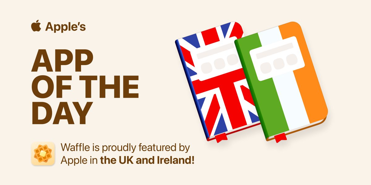 wafflejournal's tweet photo. Honored to be featured as @Apple's App of the Day in the UK and Ireland today! Huge thanks to all of our Waffle members 💛 https://t.co/Gu51Q77wYu