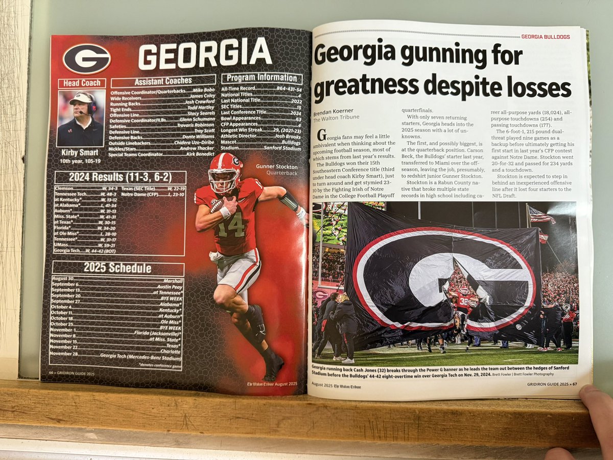Excited to announce that The Walton Tribune’s 2025 Gridiron Guide magazine will be in stores tomorrow🚨

The 76-page product features Social Circle’s first region title in 19 years along with other local high school and college football season previews…