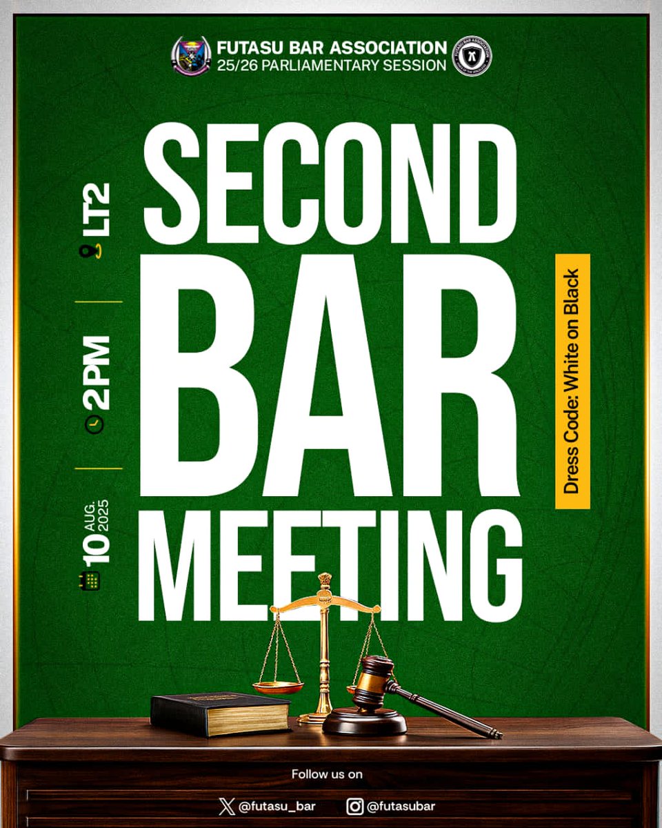 futasu_bar's tweet photo. It was a fantastic engaging and educative moment at the second bar meeting of the FUTASU BAR ASSOCIATION 🏛️

This wasn't just a meeting; it was a testament to the sharp minds and unwavering dedication of advocates on campus.

#FUTASU #BarMeeting #LegalArena  #FUTASUbar #FBA25/26 https://t.co/Q9TPq3p3CW