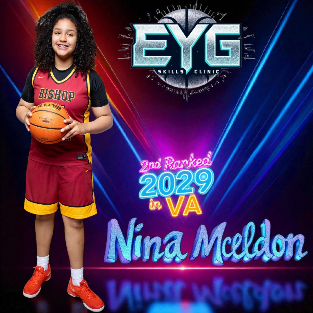 Excited to welcome 2029 Nina McEldon to the EYG clinic next month! Ranked 2nd in her class by (PGH), a matchup nightmare! Standing at 6'2, has skillset of a G, can take a defender off the dribble or use her size to power smaller defenders inside. #whosnext❓️#eygclinic #teaching