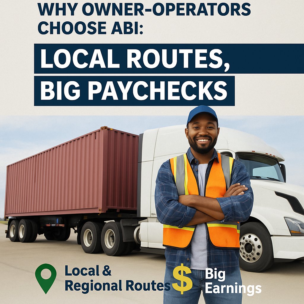 AssetBased's tweet photo. 🚛 Local &amp; regional routes, big paychecks. Earn $2,500–$3,500+ weekly with ABI. #OwnerOperatorTexas #IntermodalTrucking

Read more: https://t.co/oTLnfpFGcd https://t.co/9VP0noLZqJ