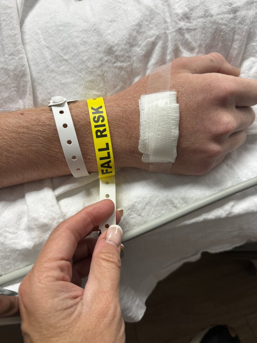 The bracelet I got in the hospital this morning bc of anesthesia. Can’t make this stuff up😂