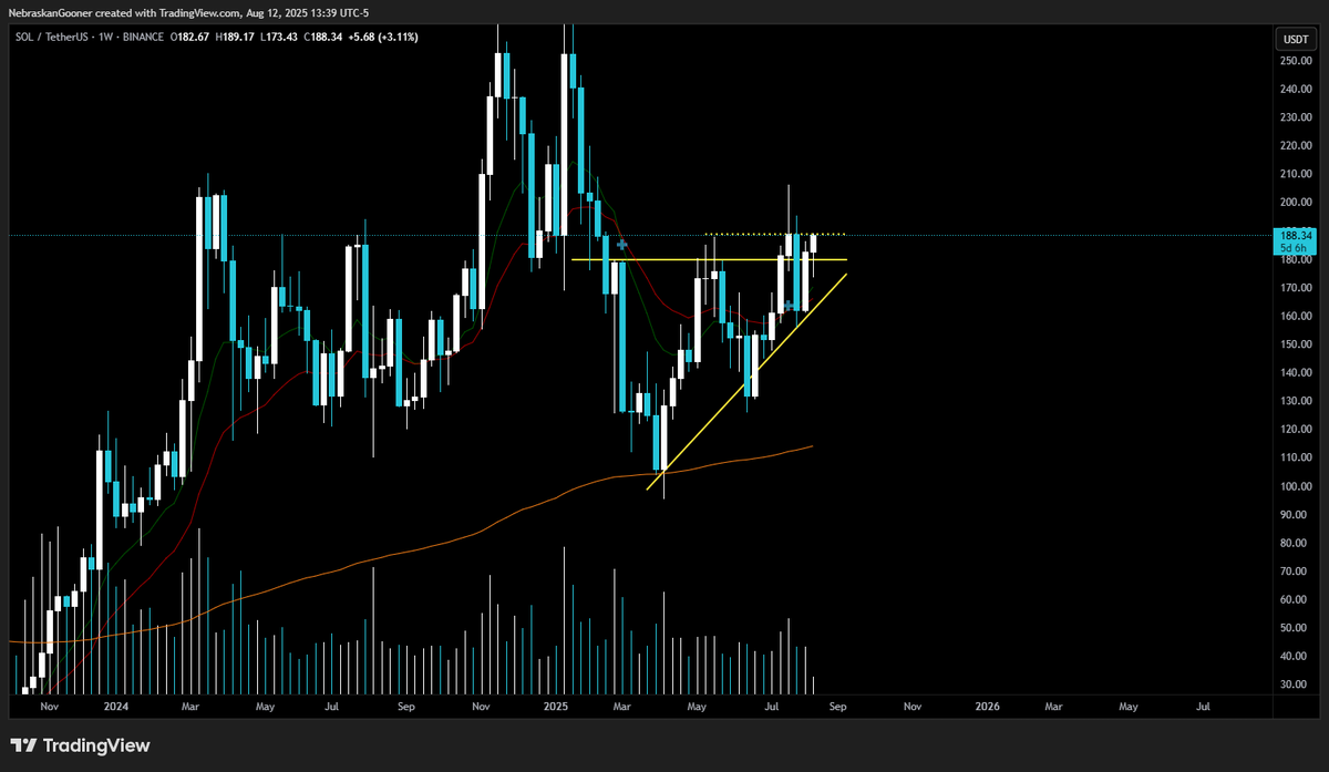 Nebraskangooner's tweet photo. $SOL

Potential for pump.

Right above a key support and below a resistance.

If the market holds up then this one has potential though. For now I'd like to see it get above this weekly dotted resistance. https://t.co/5NPkgTo6xD