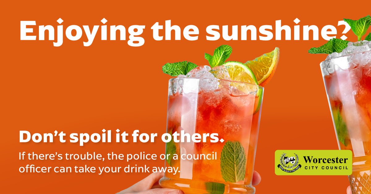 🌞 Loving the sunshine? So are we!
But let’s keep it chill for everyone.
🚫 Causing trouble while drinking in public?
Police or council officers can take your drink away.
Let’s all enjoy the good weather—respectfully. 🍻🌳 
#SummerVibes #RespectTheSpace #StayCool #Worcester