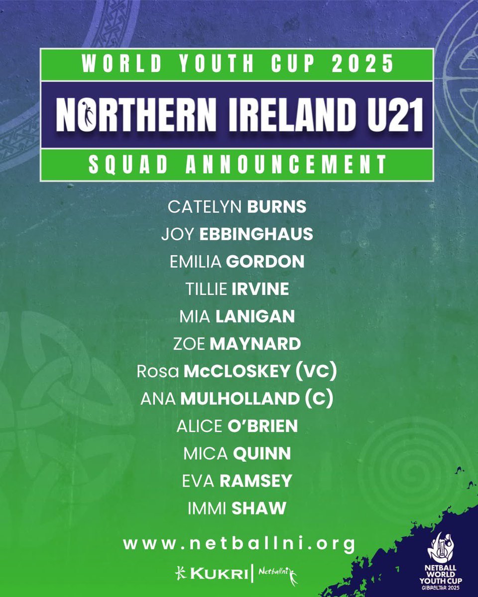 sachgrant's tweet photo. Here we are @netballni U21 World Youth Cup squad 💚
#Grit #Heart #TimeforBusiness #WYC2025 #Gibraltar2025 https://t.co/0EO0j6HNq2