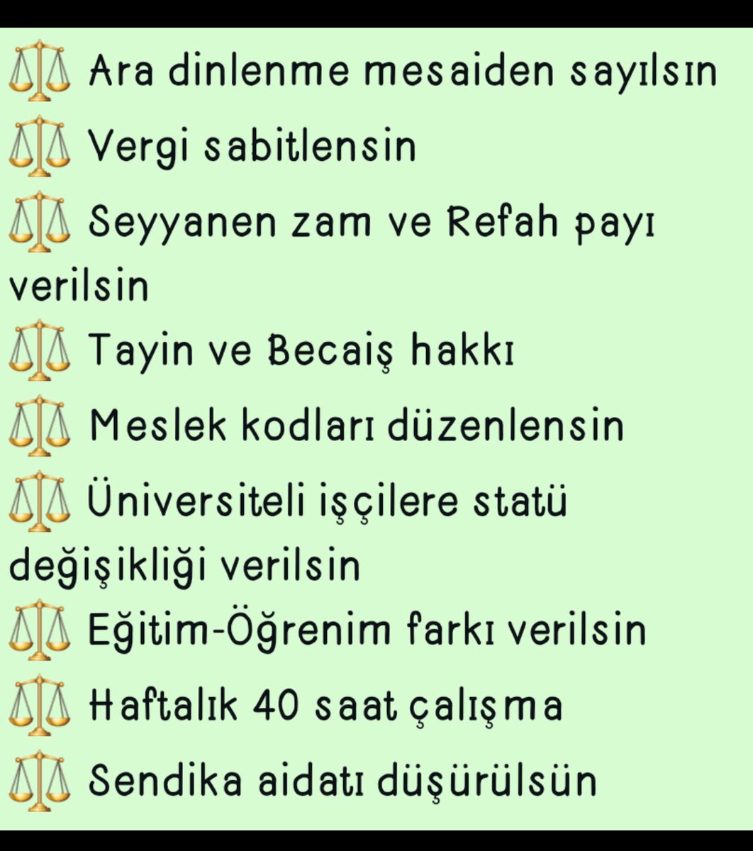 Kamu işçilerinin,

♦️Vergide Adalet 
♦️Refah Payı
♦️Eşel Mobil 
♦️Tayin Hakkı
♦️Meslek Kodu
♦️ Kıdem Farkı 
♦️Kıdem Tazminatı 
♦️ Sendika Aidat İndirimi
♦️ Delegesyon Sistemi 
gibi sorunları devam ediyor.

Kamuİşçileri İtibarsızlaştırıldı

<a href="/isikhanvedat/">Prof. Dr. Vedat Işıkhan</a> <a href="/hakiskonf/">HAKİŞ KONFEDERASYONU</a> <a href="/turkiskonf/">TÜRK-İŞ</a>