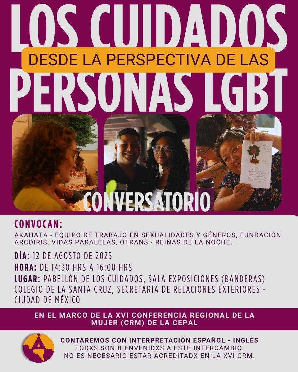Hoy les esperamos en el Pabellón de los #cuidados para discutir desde nuestra perspectiva, en colaboración con <a href="/AkahataOrg/">Akãhatã</a> <a href="/InfoOTRANS/">OTRANS Guatemala</a> <a href="/vidasparalelaso/">VIDAS PARALELAS</a> #reinasdelanoche