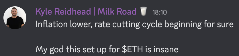 Milk Road (@milkroaddaily) on Twitter photo "My god this set up for $ETH is insane"
is what <a href="/KyleReidhead/">Kyle Reidhead | Milk Road</a> said in our work chat this morning.
Here are 3 reasons why heโs not wrong ๐
( a thread ) "My god this set up for $ETH is insane"
is what <a href="/KyleReidhead/">Kyle Reidhead | Milk Road</a> said in our work chat this morning.
Here are 3 reasons why heโs not wrong ๐
( a thread )