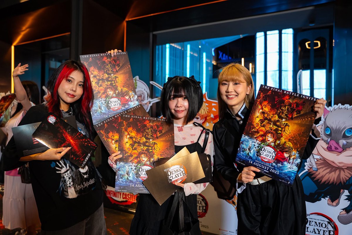 GSCinemas's tweet photo. We cheered. We gasped. We cried. 🥹🔥

Thank you to every #DemonSlayer fan who stepped into the battle with us at the official #IMAX Premiere Screening — right here at the most luxurious cinema in Southeast Asia 🙌🇲🇾

💥 Don’t be the last to join the fight! 👊 Grab your tickets now and experience Demon Slayer: Kimetsu no Yaiba — Infinity Castle in breathtaking IMAX at Aurum Theatre, The Exchange TRX! ⚔️🏯✨

#DemonSlayerMovie #KimetsuNoYaiba #InfinityCastle #鬼滅の刃 #無限城編 #GSCAnime #DemonSlayerMY #LiSA #Aimer #アニメ映画 #劇場版 #柱