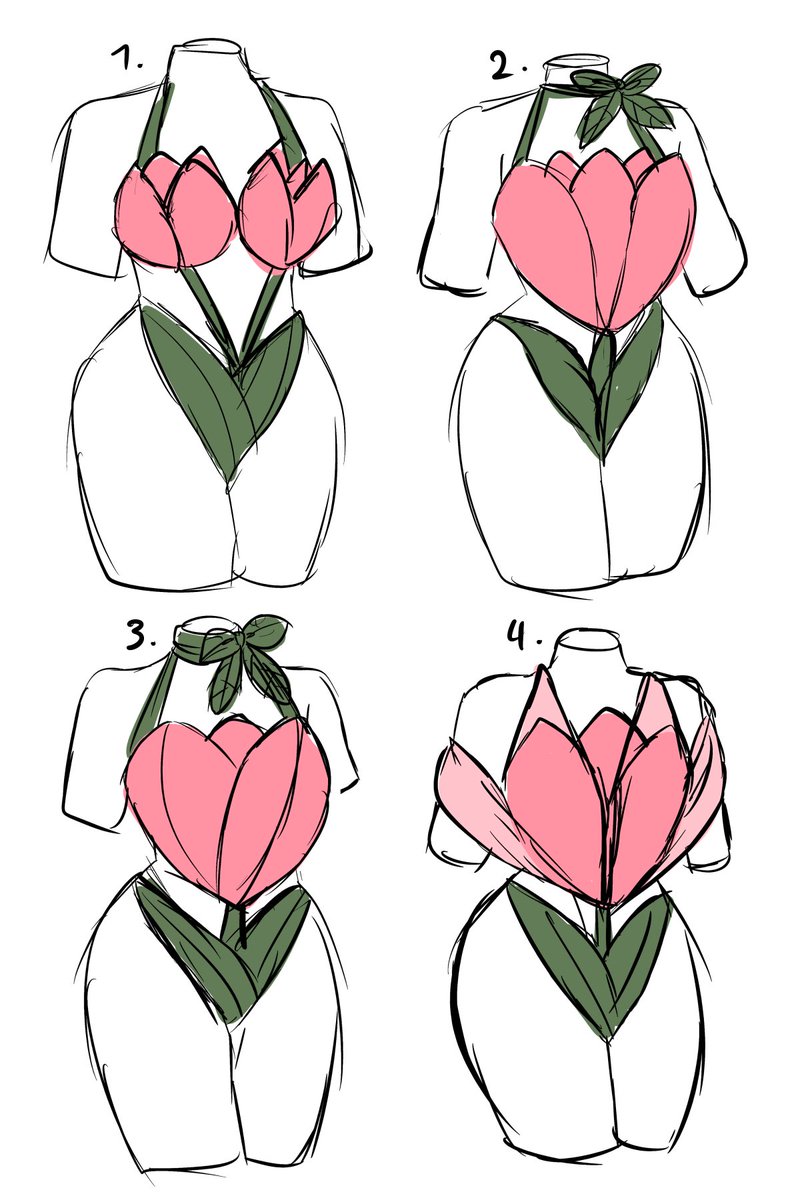 Quick tulip swimsuit scribbles 🌷🌷 1, 2, 3 or 4?