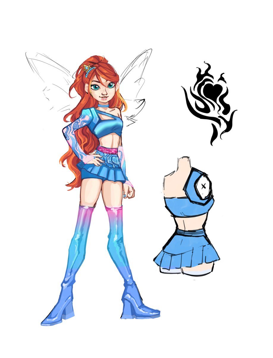 chermiful's tweet photo. Winx Reboot Redesigns featuring the main trio. Still haven't decided what to do with the wings.  #Winx #WinxReboot https://t.co/QzcEjWpBiU