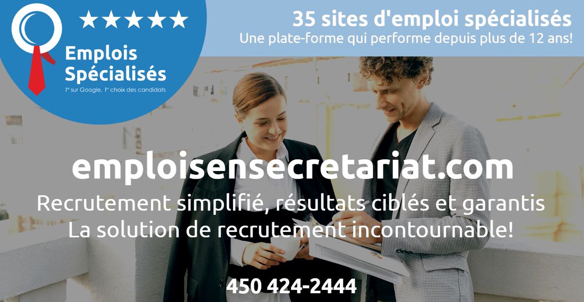 Offre d'emplois en secrétariat - Secrétaire - Secrétaires - Secrétaires scolaires - Secrétaires administratives emploisensecretariat.com/fr/offre/37474… 

#emploi #emploiquebec #secretaire #secretaireadministrative #secretaire #montréal #tempsplein #recrutement #administration #secretaireecole
