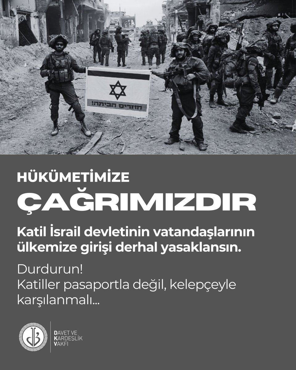 Katil İsrail ile ticari ve siyasi tüm ilişkiler kesilsin! Destekçileri de aynı şekilde boykot edilsin!
#HükümetimizeÇağrımızdır